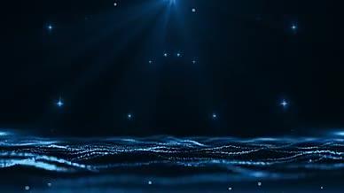 科技感网络空间蓝色粒子光线大气视频背景视频的预览图